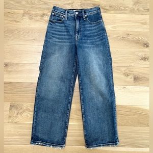 Madewell slim wide leg crop denim Jeans size 25 medium wash